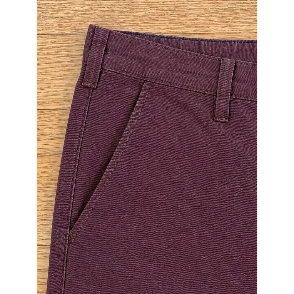 Ted Baker London Chino Pants Mens 30R 30x30 Burgundy Maroon Slim Cotton EUC